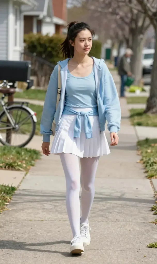 Tennis skirt with white sheer
