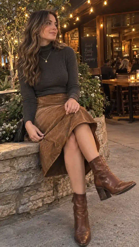 The suede skirt moment
