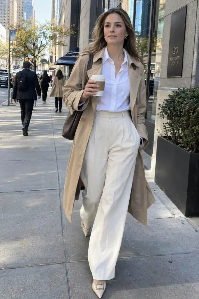 Trench coat over a hoodie and joggers
