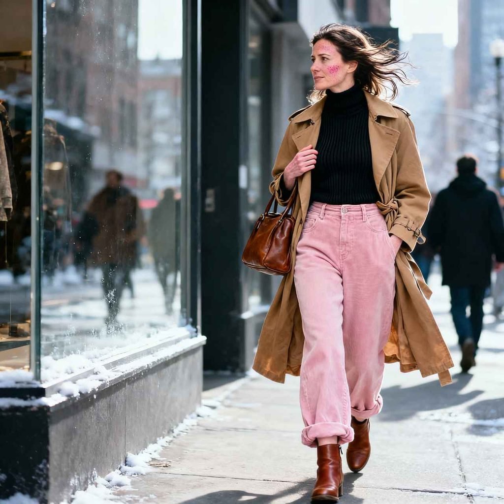 Turtleneck and trench coat