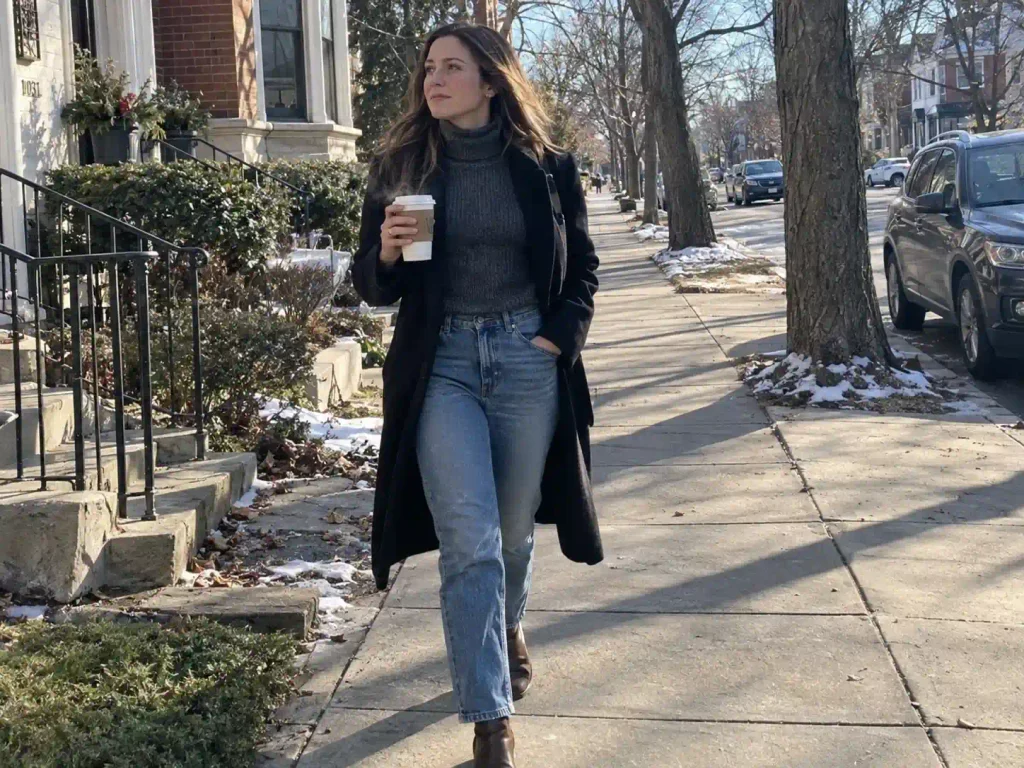 Turtleneck sweater with straight