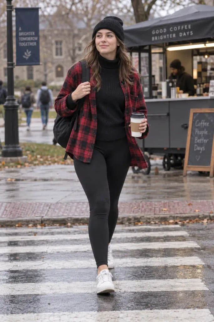 Turtleneck under a flannel
