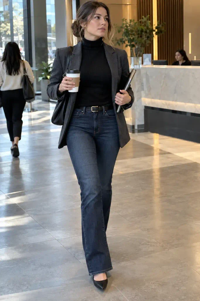 Turtleneck with a blazer