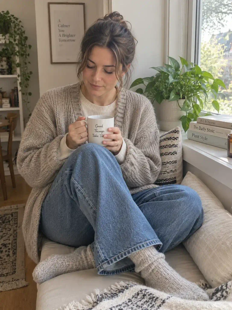 Two sweaters layered