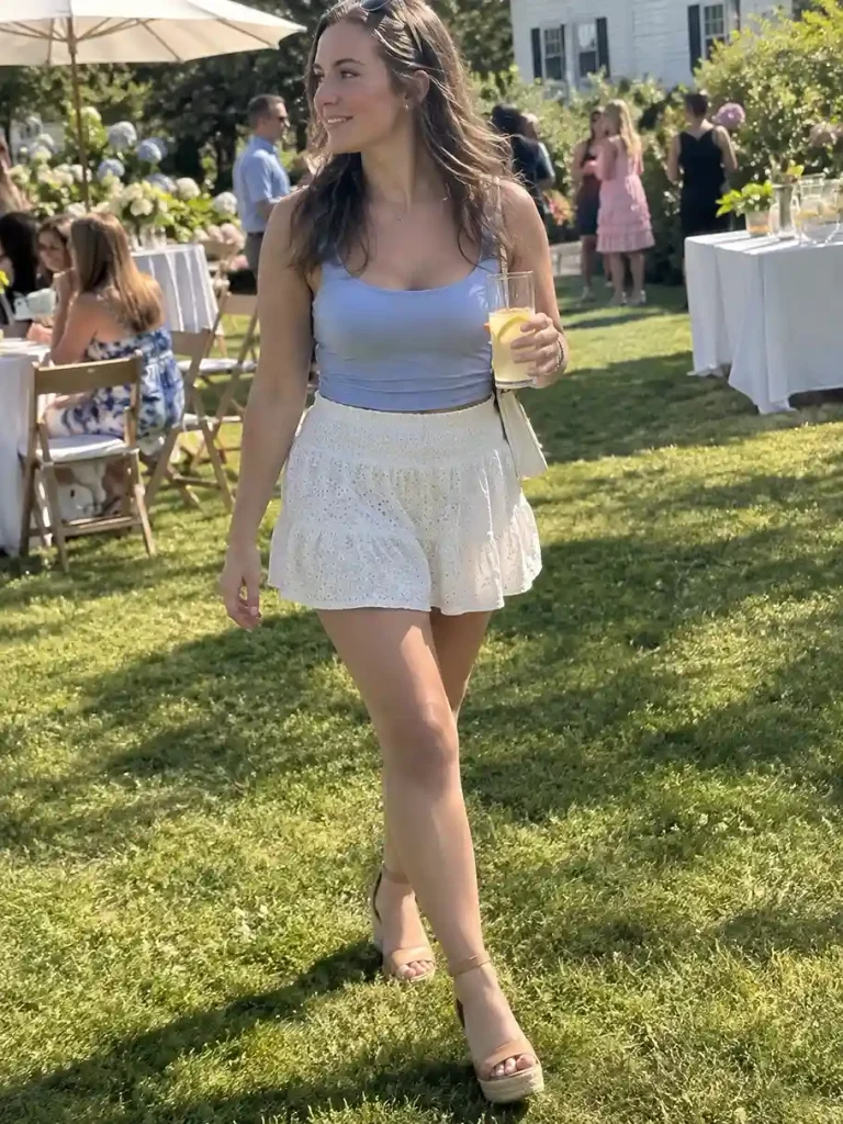 White eyelet skirt with
