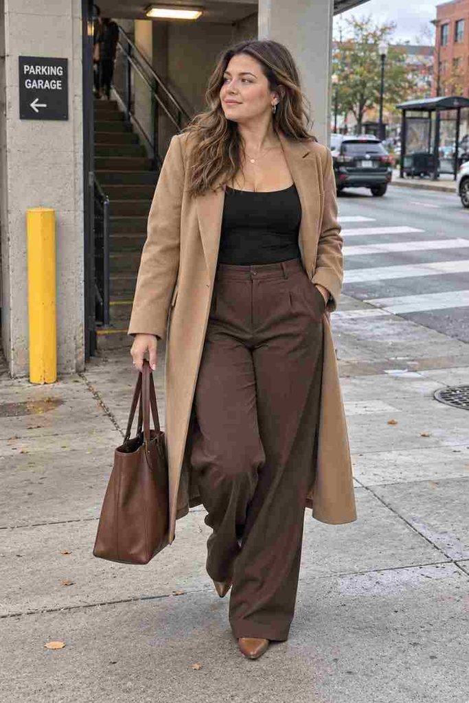 Wide-leg trousers with a bodysuit
