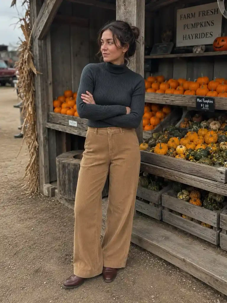 Wide-leg trousers with a fitted top