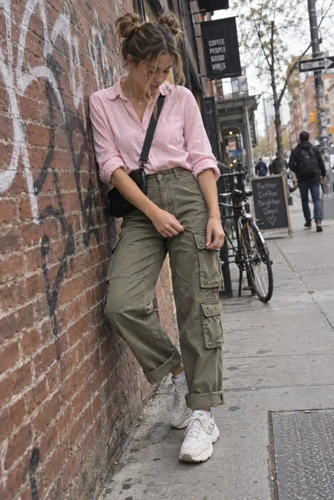 With cargo pants