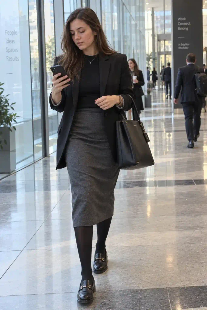 Wool midi skirt