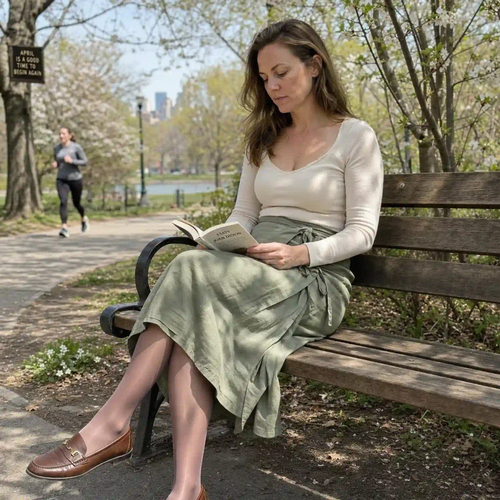 Wrap skirt in sage green with