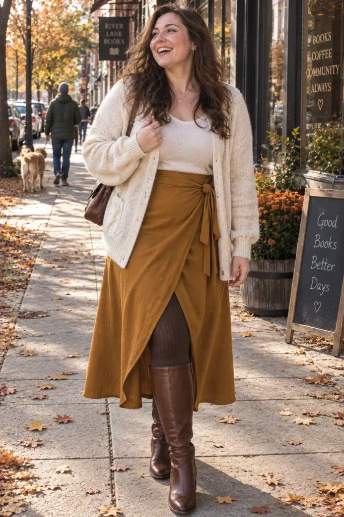 Wrap skirt with textured