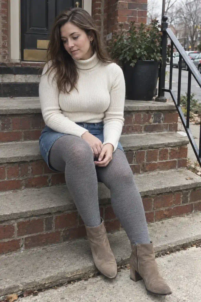 Grey marl tights