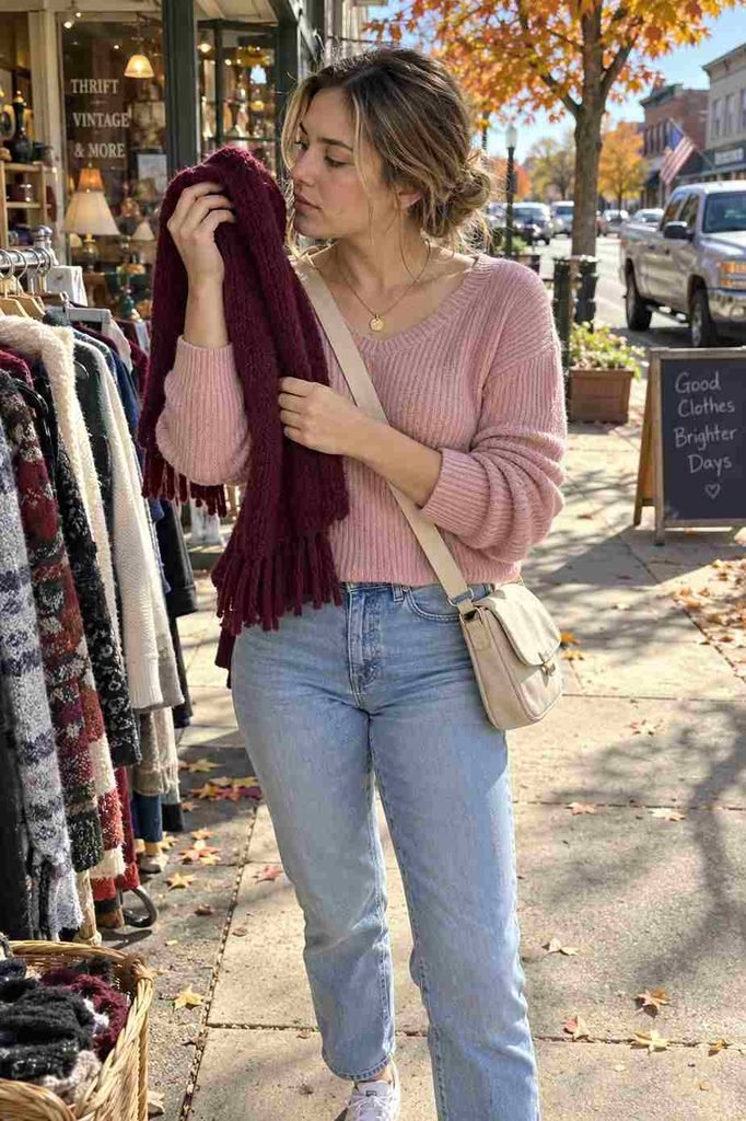 light pink and burgundy