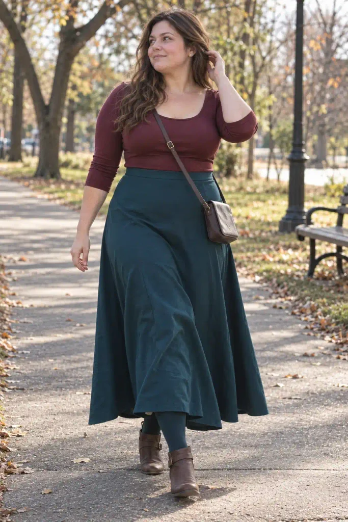 line maxi skirt with