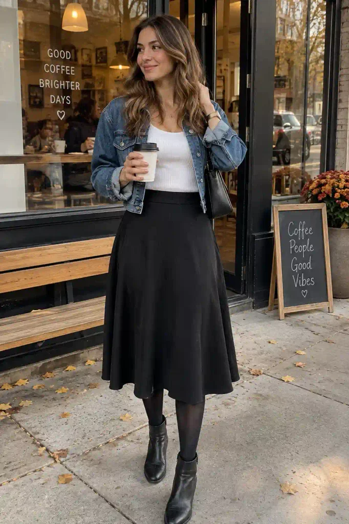 line midi skirt