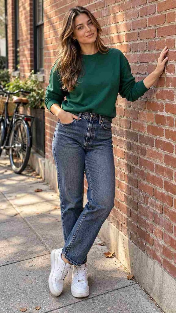 om jeans with a bright