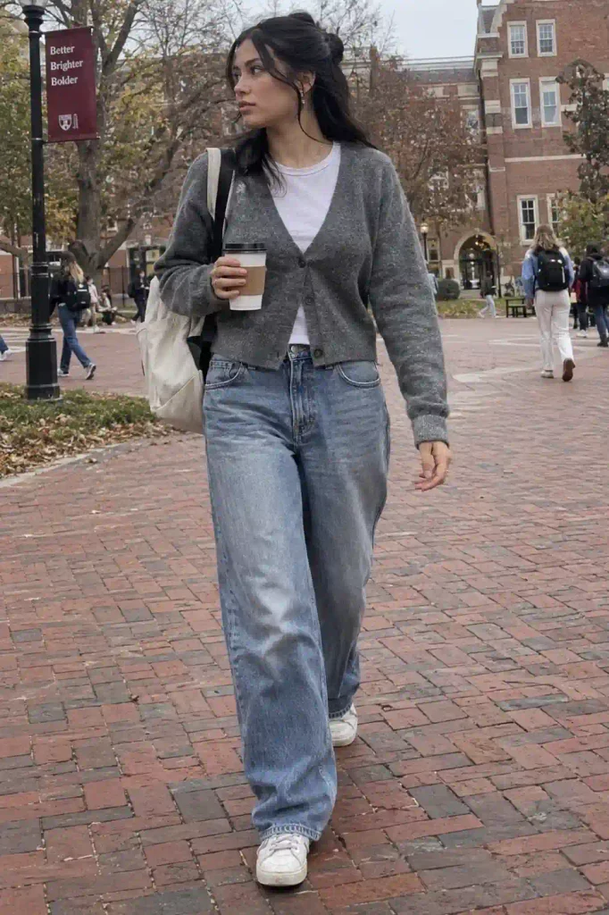 opped cardigan over
