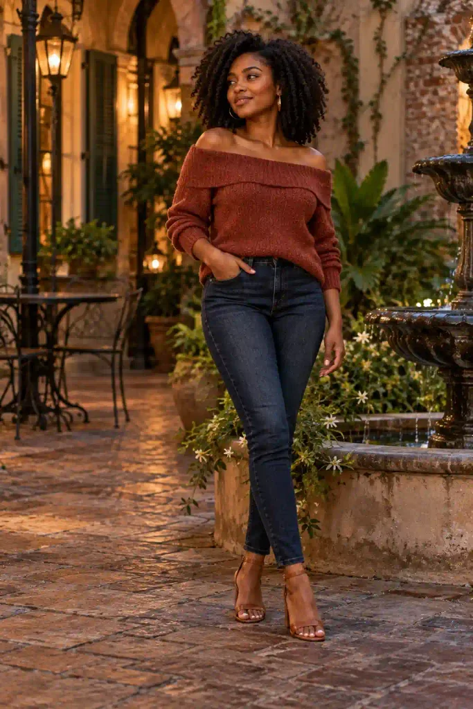 -the-shoulder knit