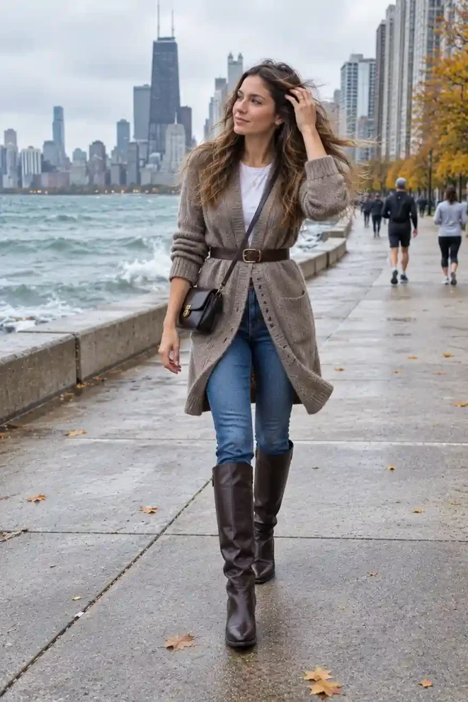 Belted cardigan