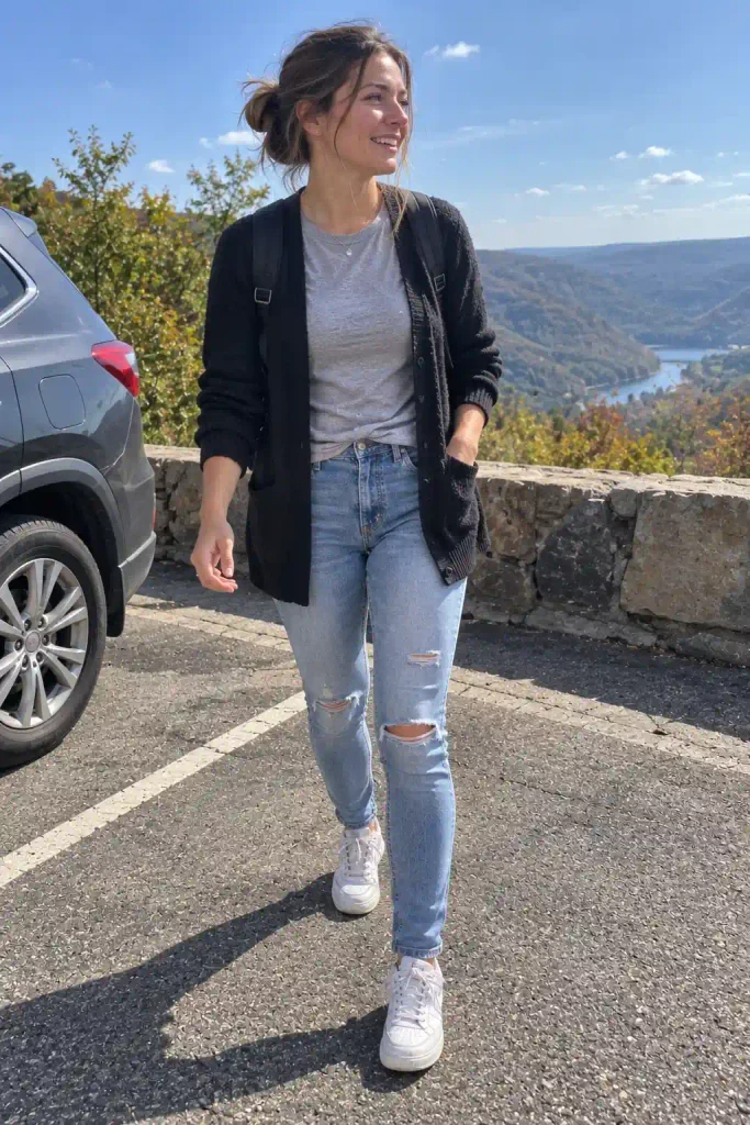 Black cardigan with