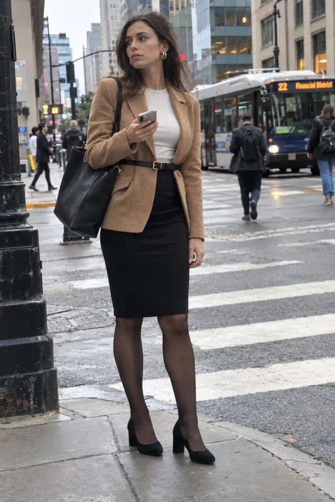 Black pencil skirt
