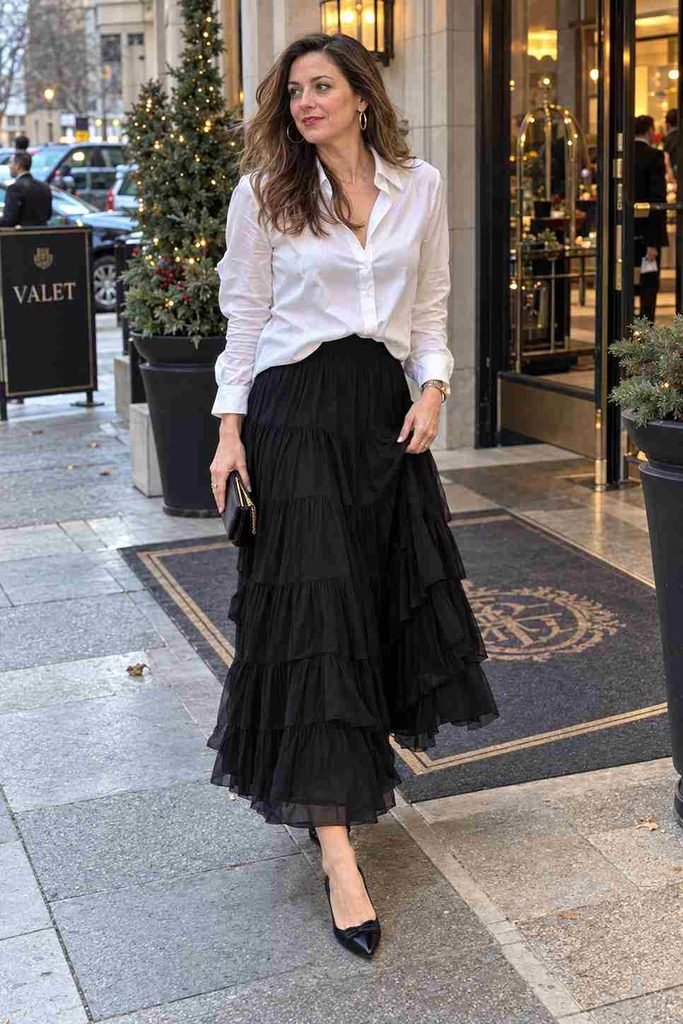 Black tiered maxi 