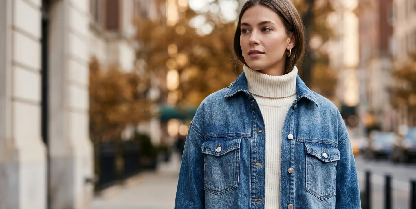 Blue Jean Shacket Outfit Ideas for Fall