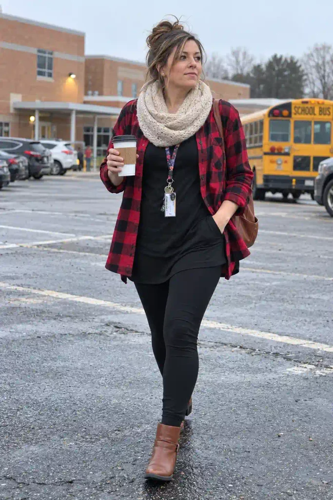 Buffalo plaid flannel with a long