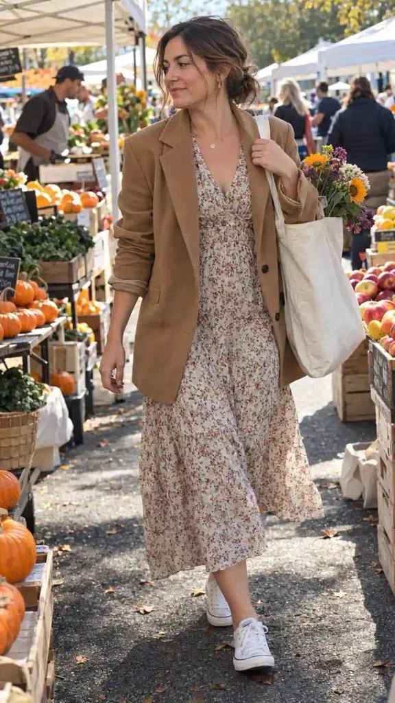 Camel blazer with a long