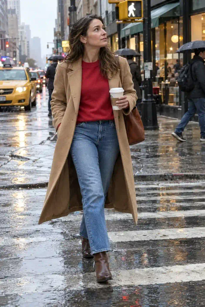 Camel trench or long coat