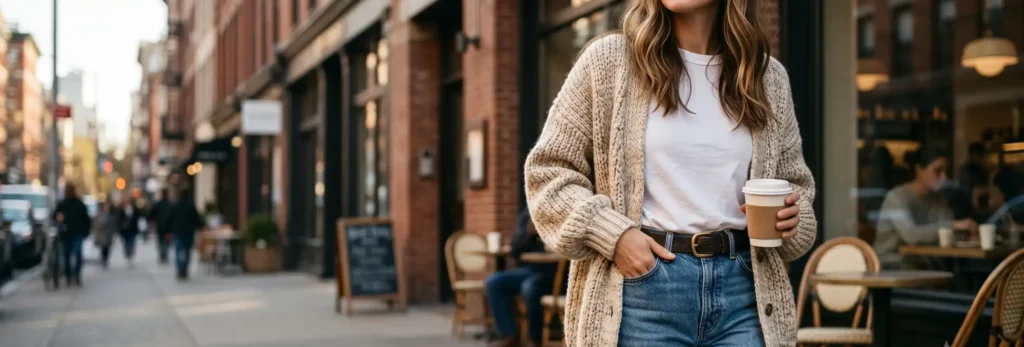 Cardigan And Jeans Outfit Aesthetic Ideas