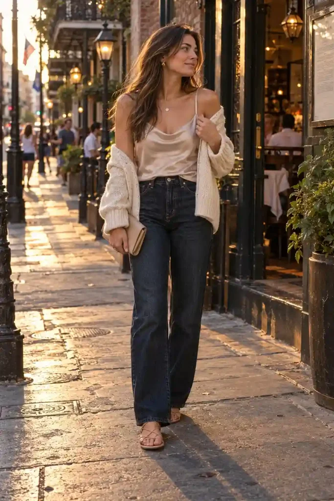 Cardigan draped over