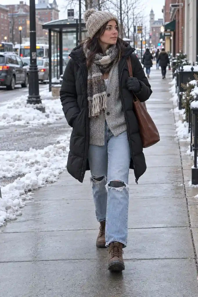 Cardigan under a trench