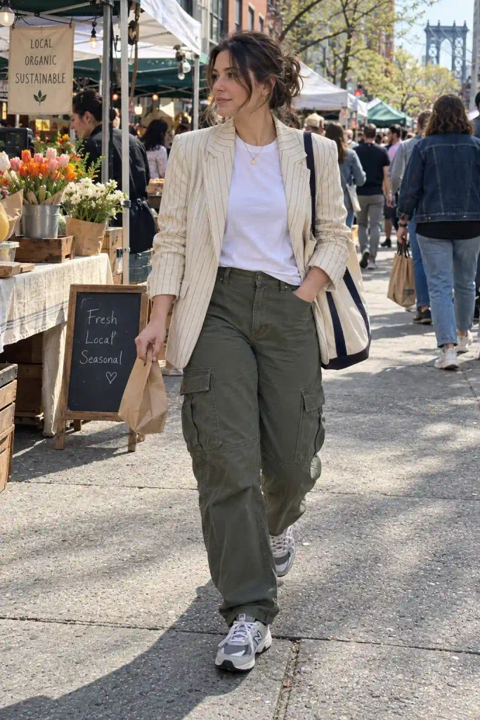 Cargo pants and trainers