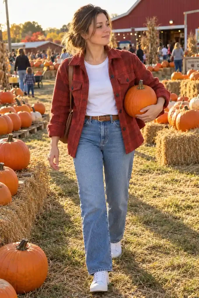 Casual red shacket outfits for everyday