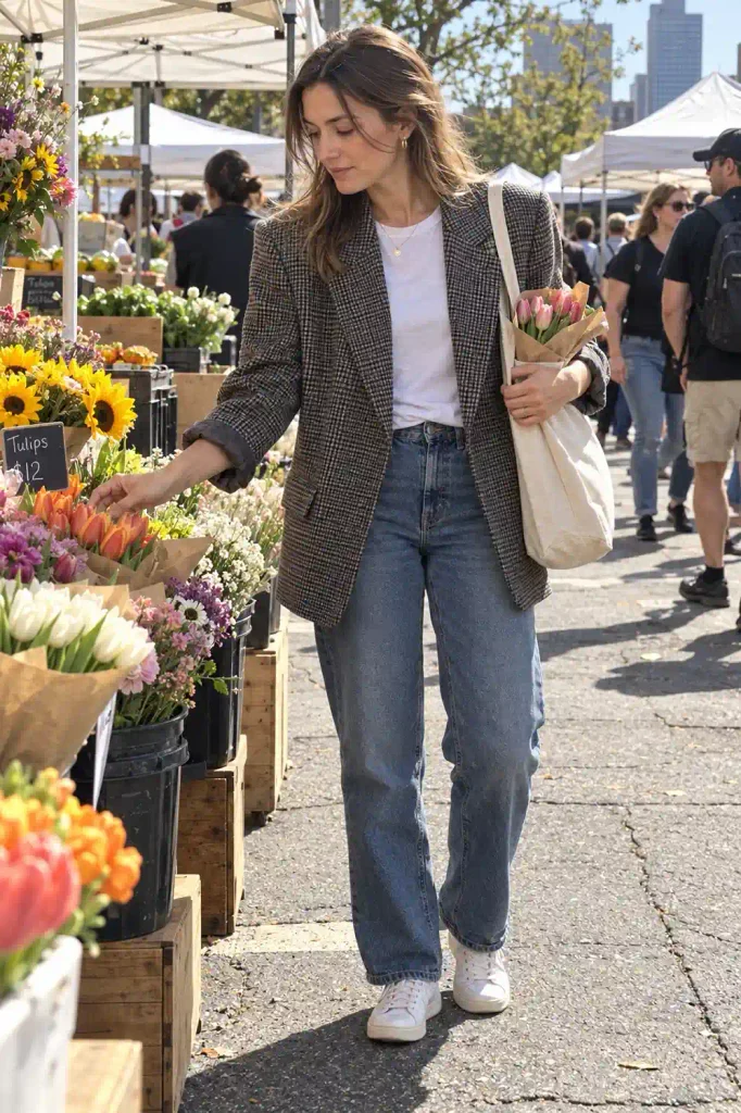 Check blazer with