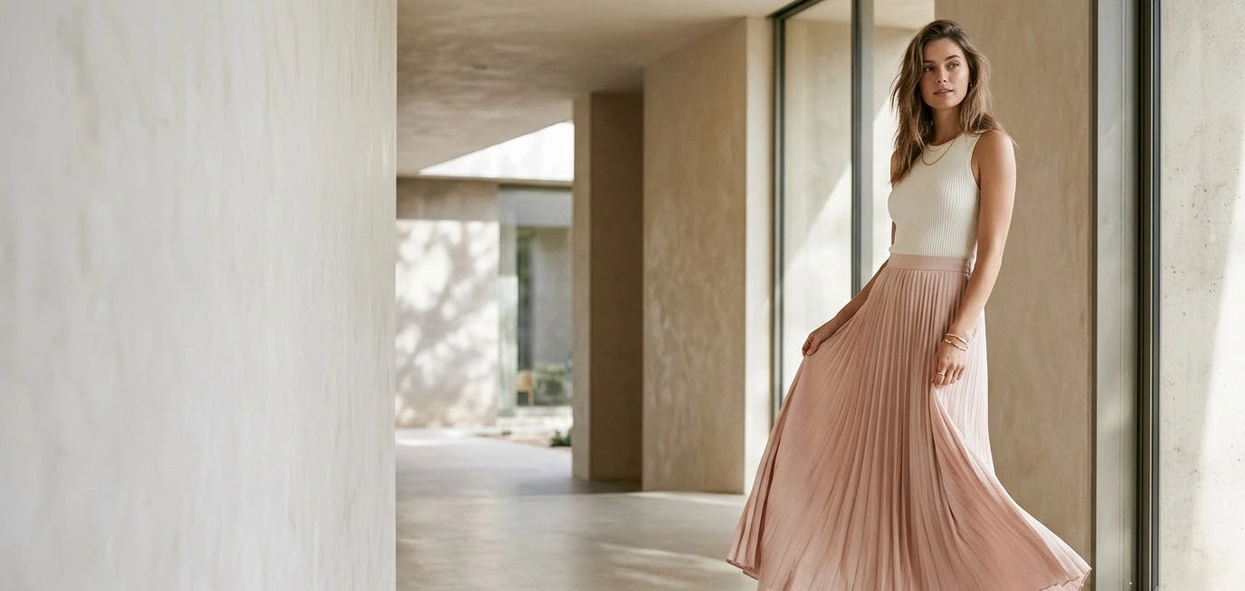 Chic Light Pink Long Skirt Outfit Ideas