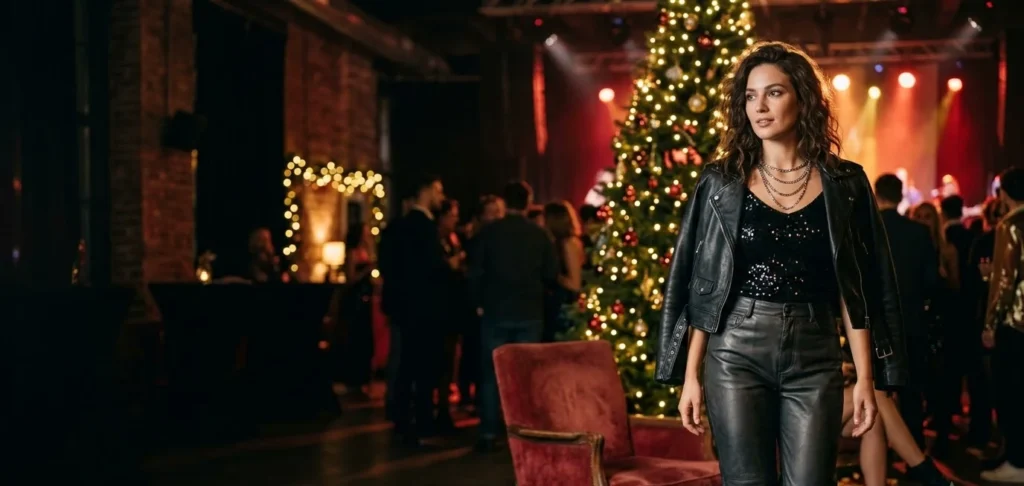 Chic Rock And Roll Christmas Party Outfit Ideas