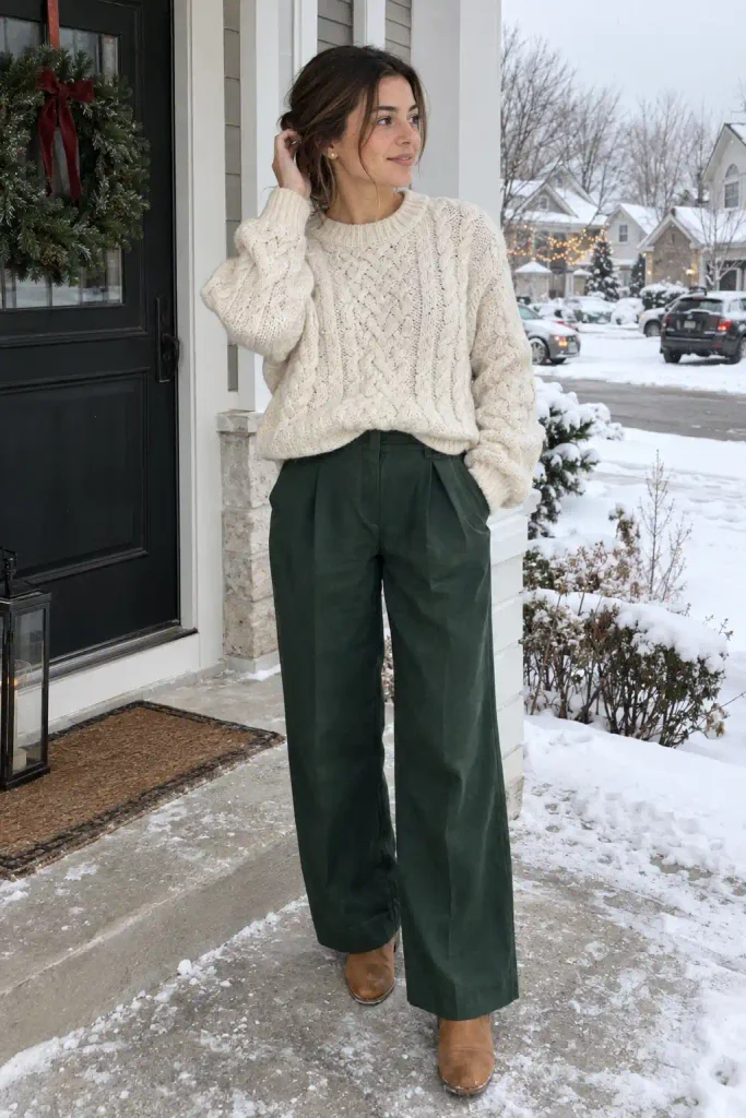 Chunky cream sweater