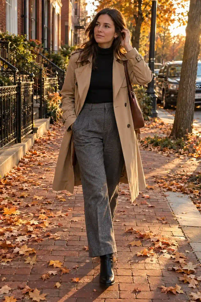 Classic trench with gray