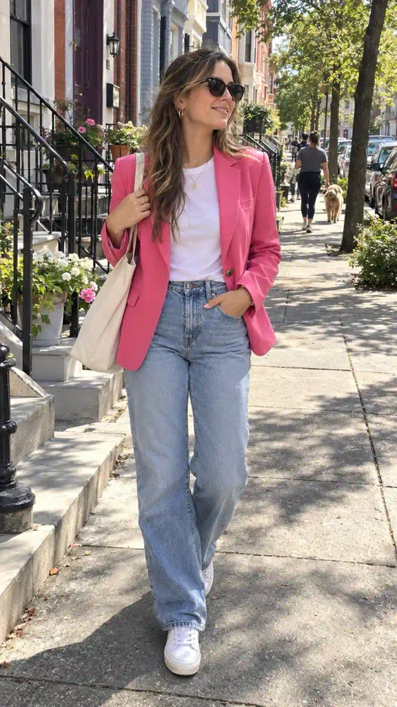 Colorful blazer in pink