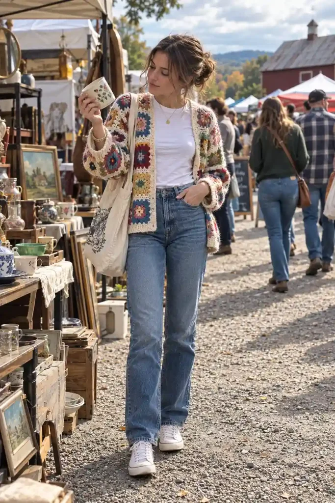 Colorful patchwork cardigan