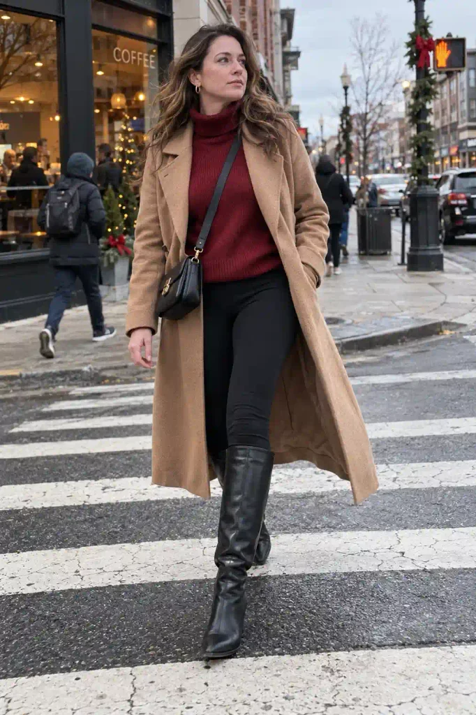 Cranberry turtleneck with
