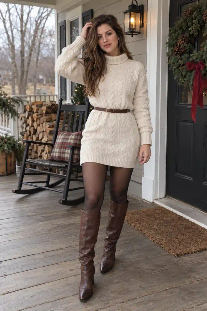 Cream cable-knit sweater