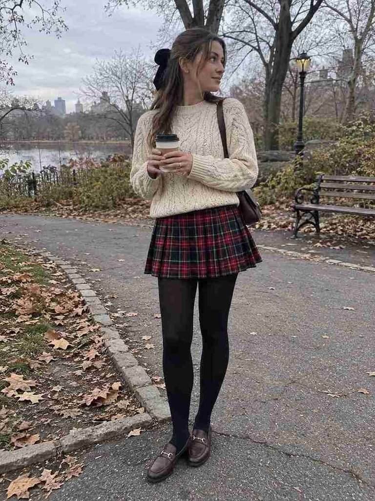 Cream cable-knit sweater