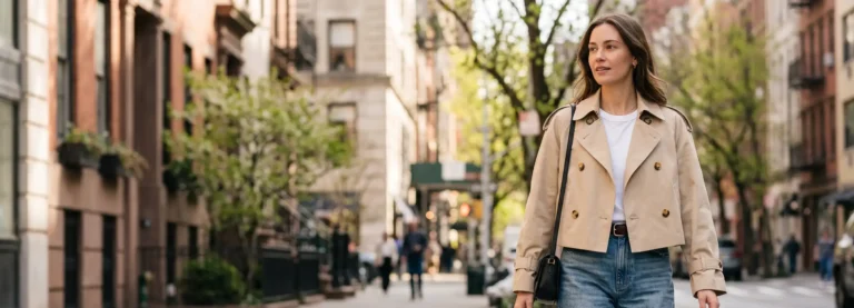 Crop Trench Coat Outfit Spring