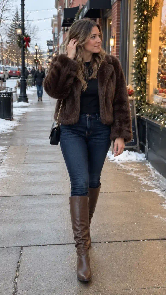 Cropped faux