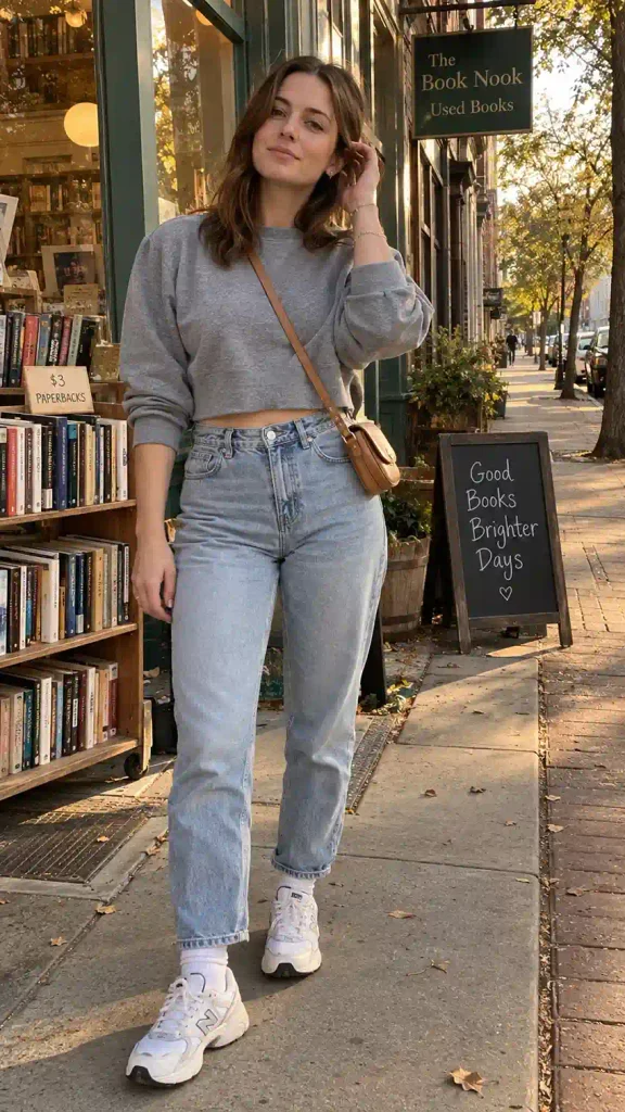 Cropped gray sweatshirt