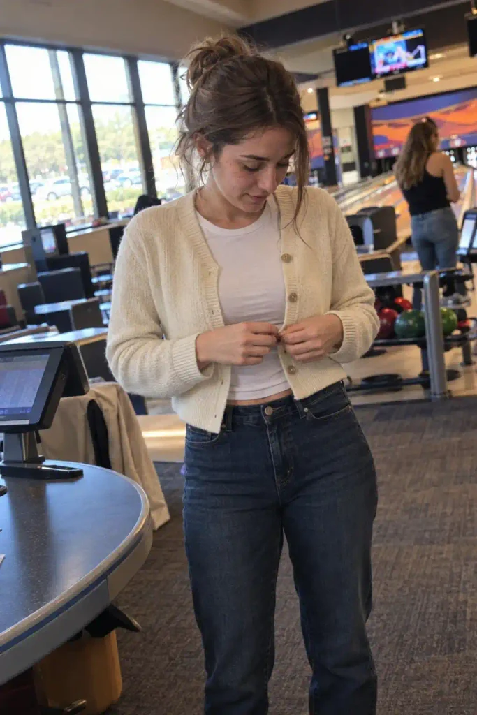 Cropped holiday cardigan