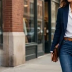 Dark Jeans and Blazer Outfit Ideas